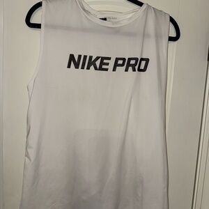 Nike Pro White Muscle Tee